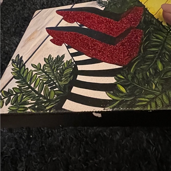 DOROTHY’S RUBY SLIPPERS WIZARD OF OZ SIGNED EMBELLISHED GICLEE ON CANVAS 6”x6” - Picture 14 of 15
